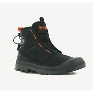 Palladium Pampa Travel Lite Boots Black Winter Fast Lacing Mens 9.5 Women 11 NEW